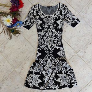 Black and white fitted dress